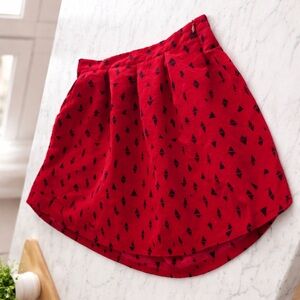 Forever 21 Girls Red Skirt Size 9/10 | Fun Print A-Line Kids Skirt